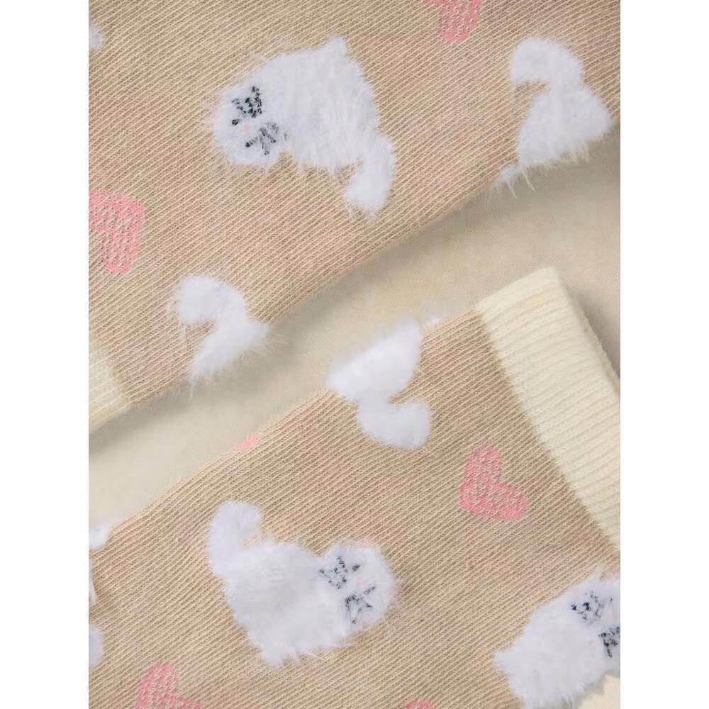 White Stuff Fluffy Cat Ankle Sock